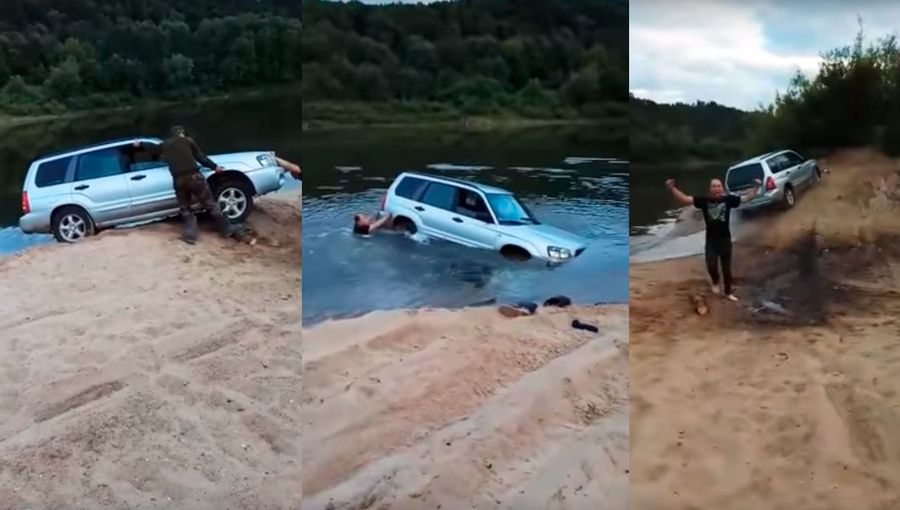 Магия: посмотрите на невероятное спасение Subaru Forester из реки
