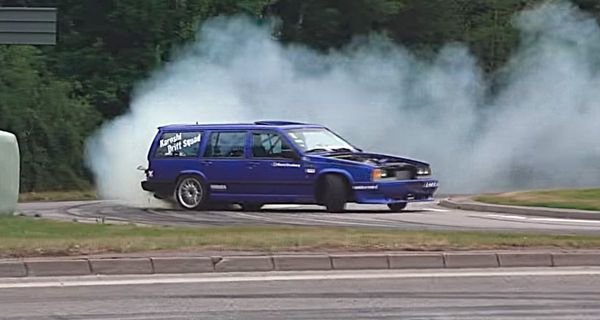 Дрифтовый Volvo 740 Wagon с Turbo B230 зажигает на трассе