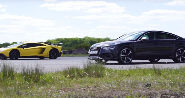 Сможет ли 700-сильный Audi RS7 обогнать 739-сильный Lamborghini Aventador SV?