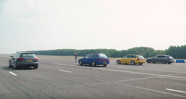 Посмотрите, как три поколения Audi RS4 и RS2 сразятся на 1/4 мили