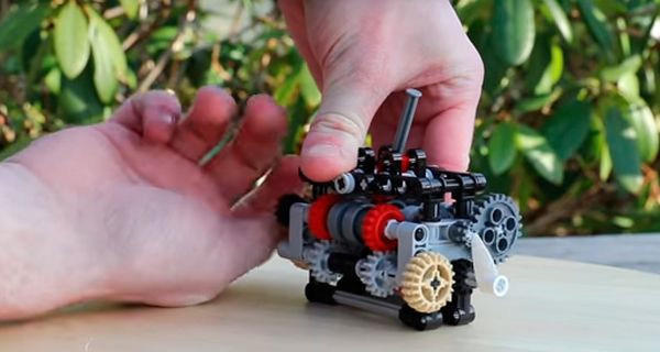 Действующая шестиступенчатая коробка передач из Lego