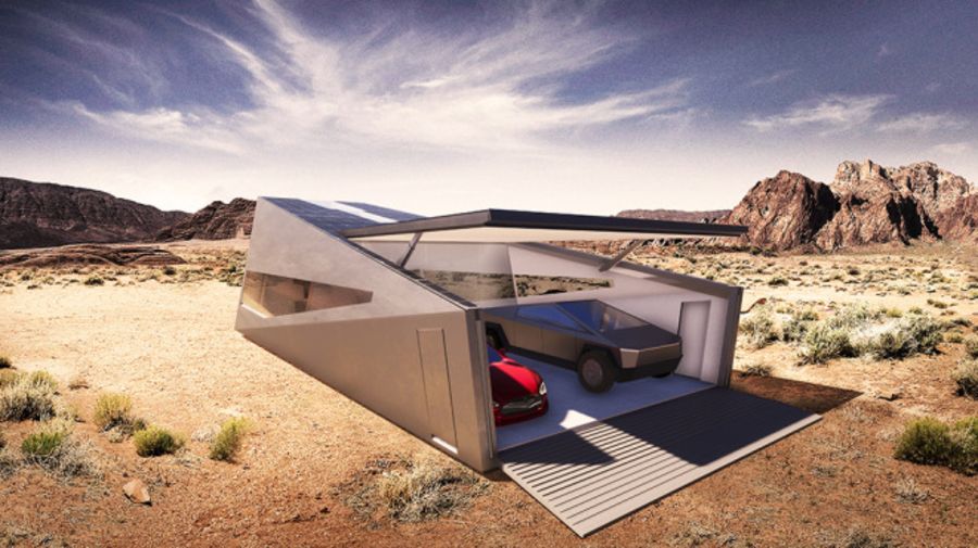 Дизайнеры придумали гараж для Tesla Cybertruck
