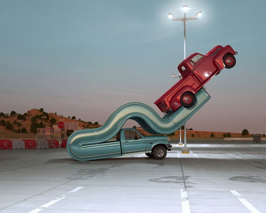 Серия 3D изображений Tales of Auto Elasticity показывает камасутру пикапов