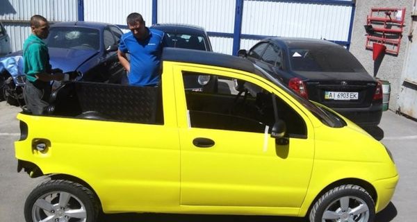 В России превратили Daewoo Matiz в забавный желтый пикап
