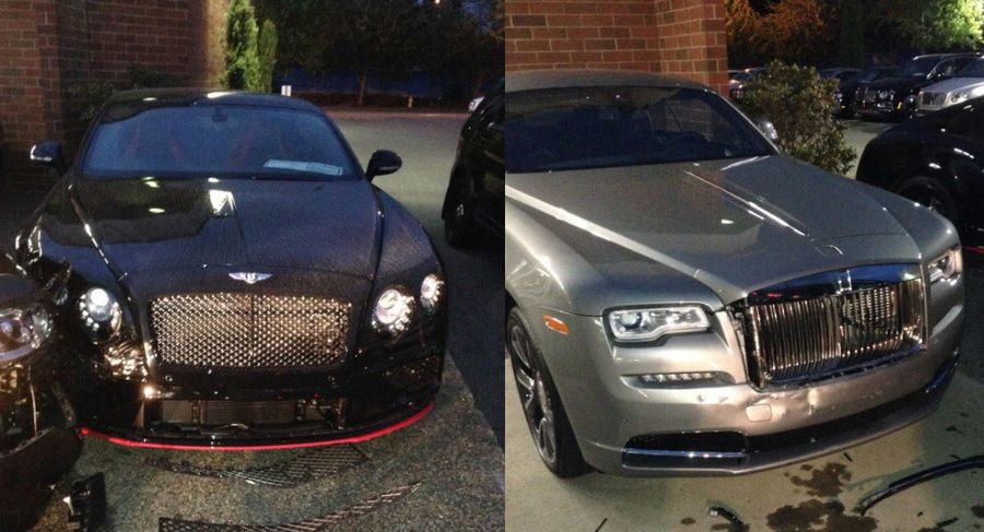 Обезумевший водитель нанес ущерб 500 000 долларов в автосалоне Bentley