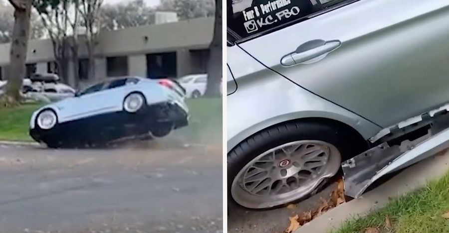 Водитель разбил свой BMW M3 в попытке выпендриться перед публикой