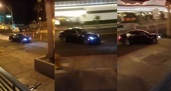 Идиот разбил свой Mercedes-AMG C63 во время неудачного бернаута