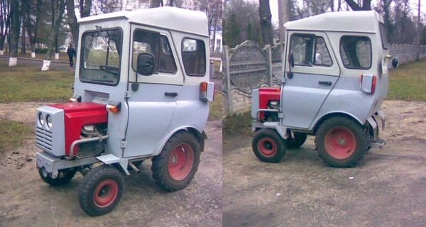На Украине сфотографировали необычный трактор с кабиной, созданной из УАЗ-469