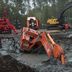 Посмотрите на очень сложный процесс эвакуации утонувшего в глине экскаватора