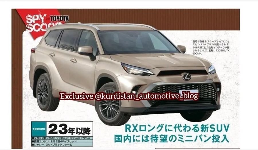 Так, по мнению японских СМИ, будет выглядеть новый Lexus TX
